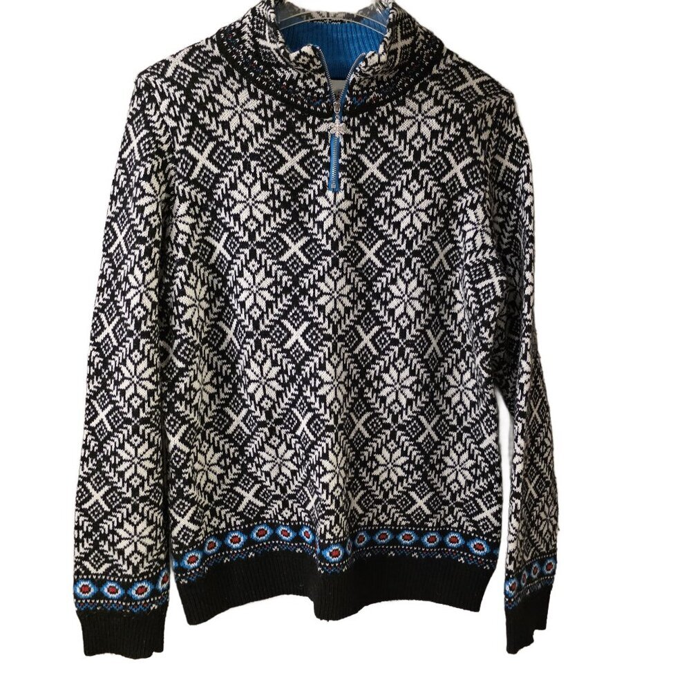 Telluride Woman's Wool Blend Quarter Zip Sweater - sz XL